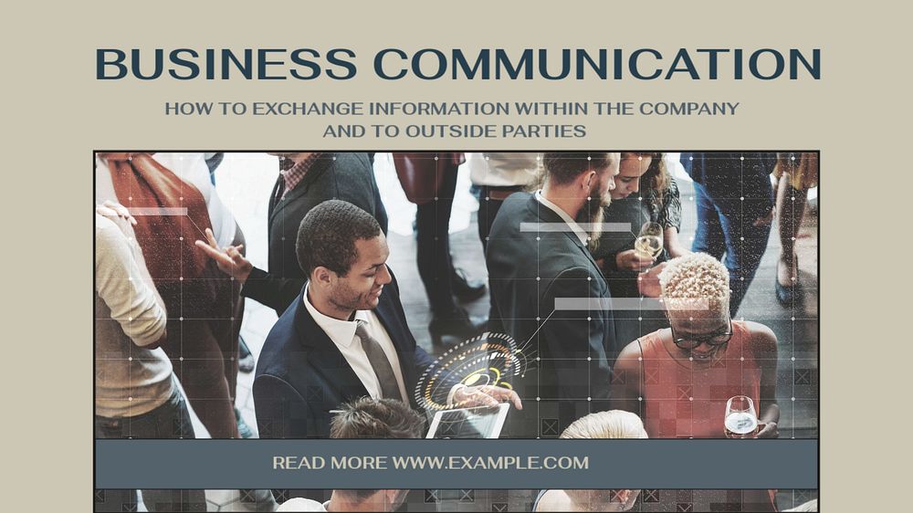 Business communication  blog banner template, editable text