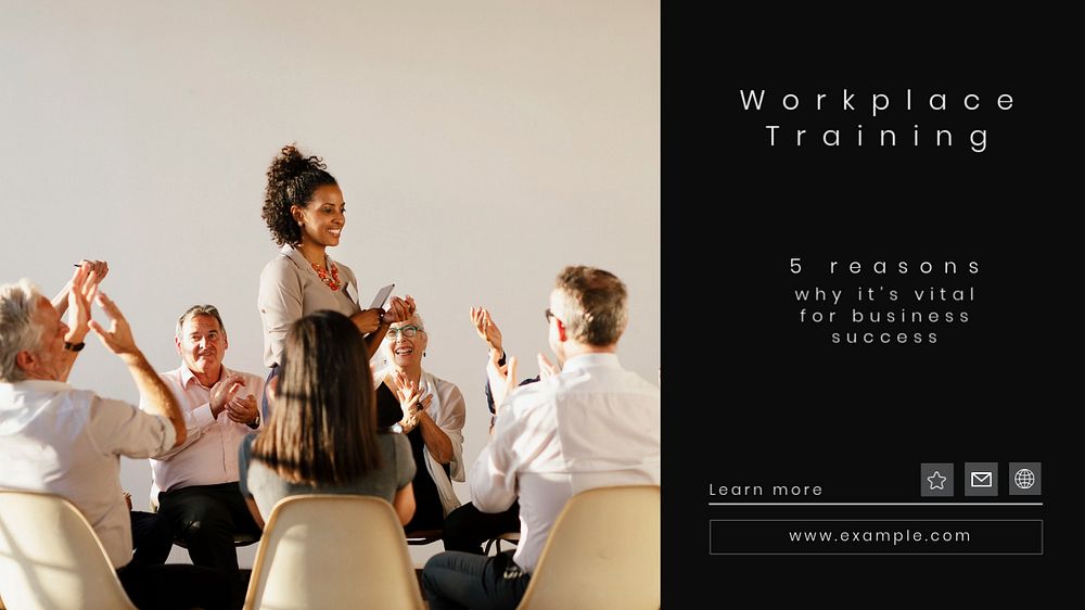 Workplace training blog banner template, editable text