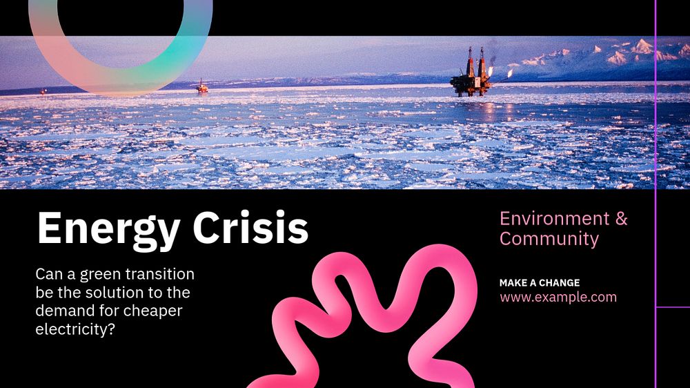 Energy crisis  blog banner template, editable text