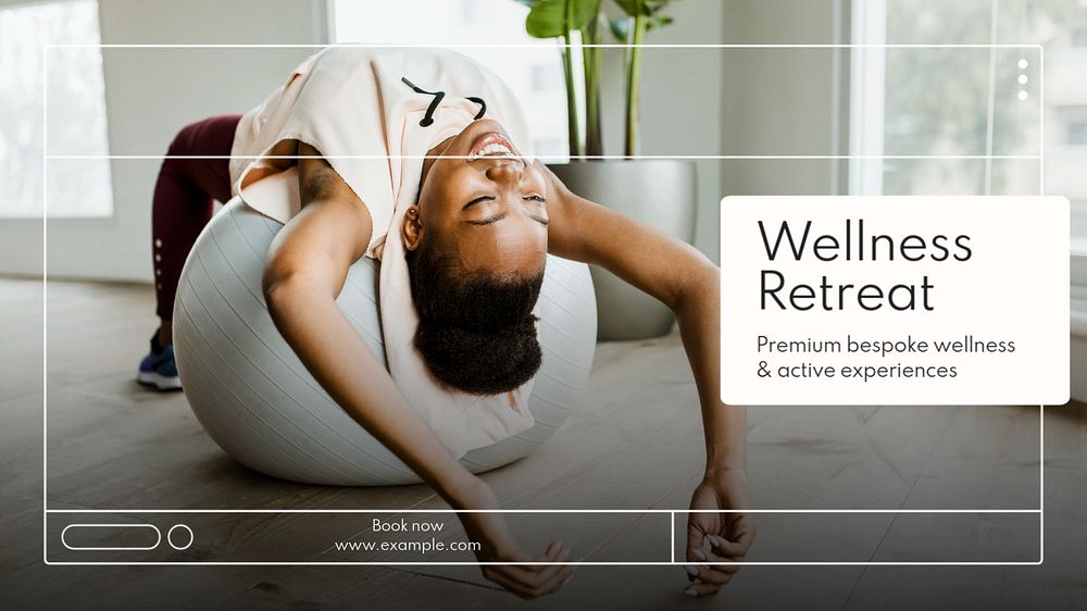 Wellness retreat  blog banner template, editable text