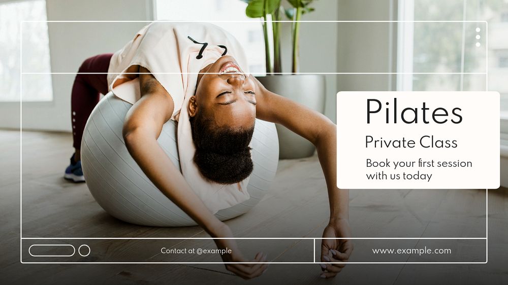 Pilates private class  blog banner template, editable text