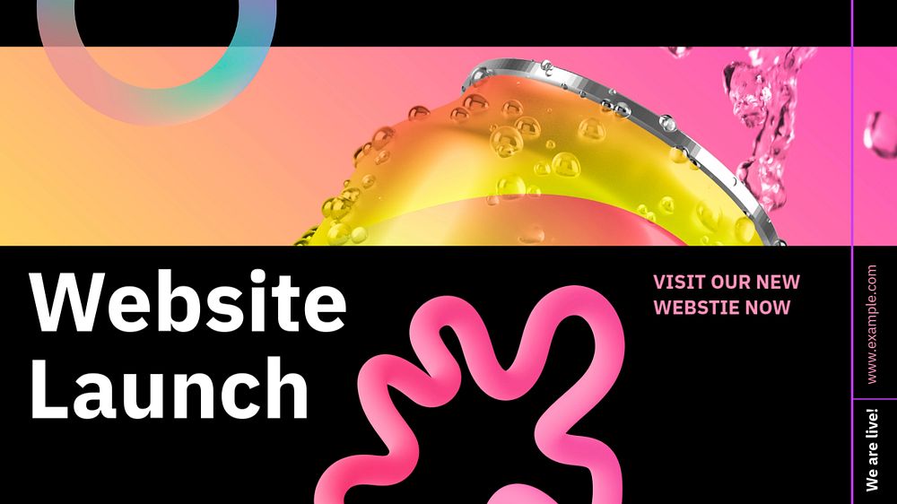 Website launch  blog banner template, editable text