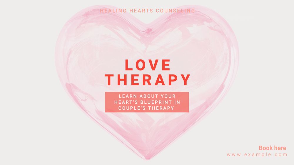 Love's therapy blog banner template, editable text