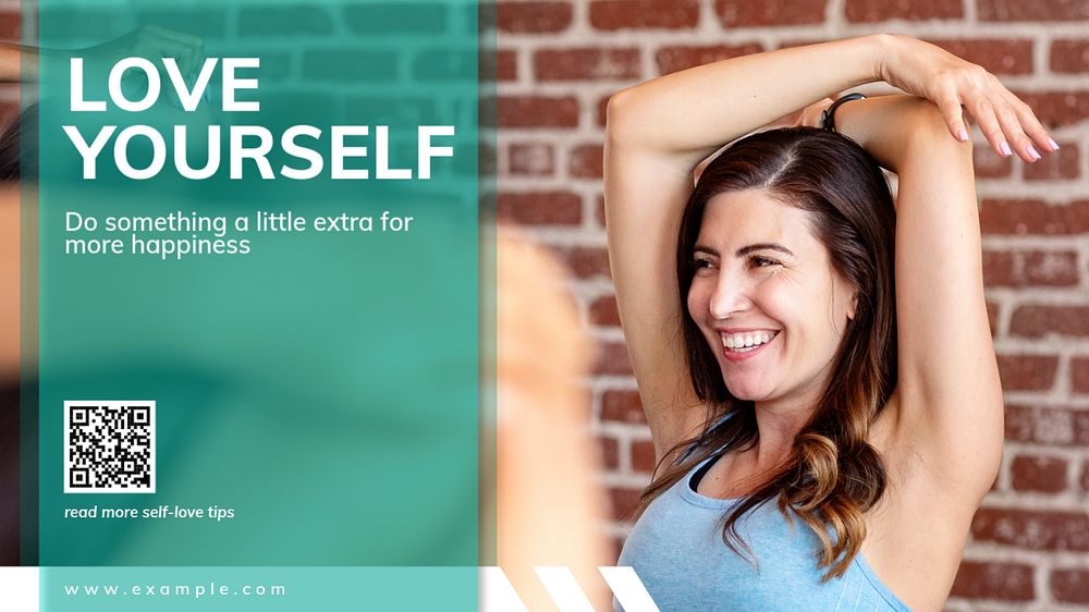 Love yourself blog banner template, editable text