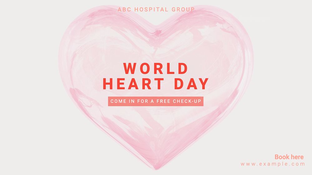 World heart day blog banner template, editable text