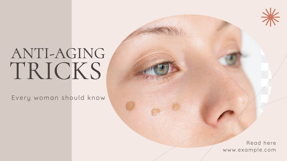 Anti-aging tricks  blog banner template, editable text