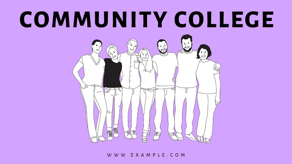 Community college  blog banner template, editable text