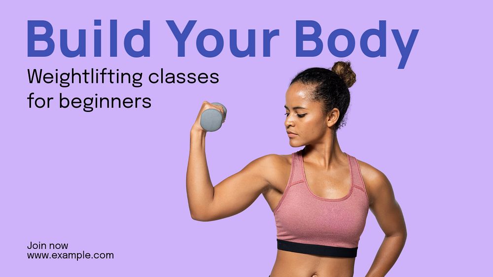 Build your body  blog banner template, editable text