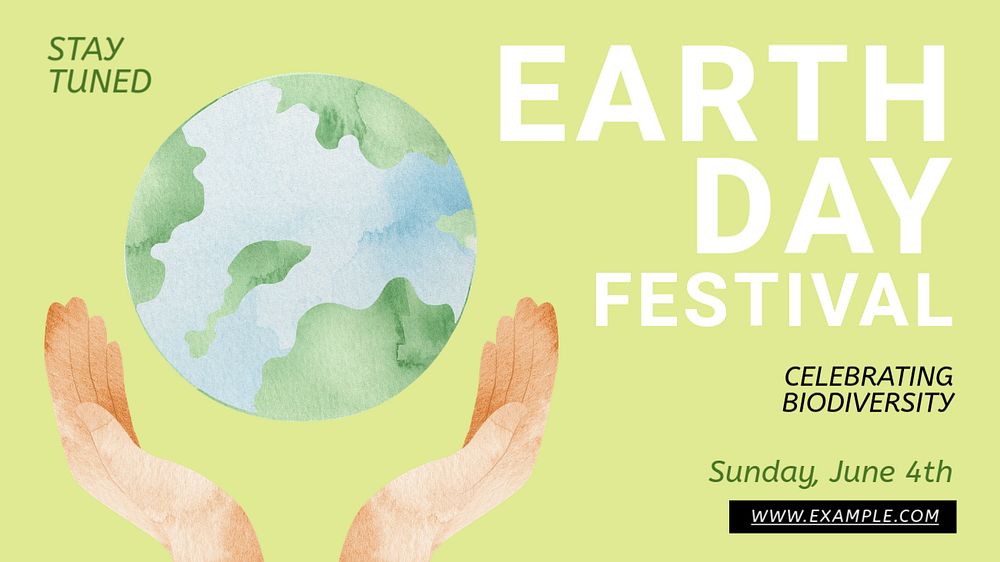 Earth Day blog banner template, editable text