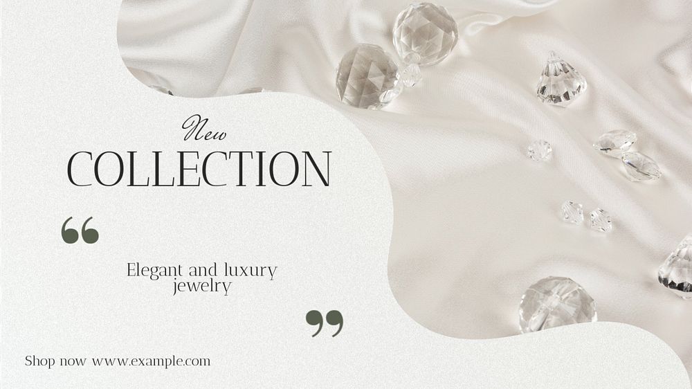 New jewelry collection  blog banner template, editable text