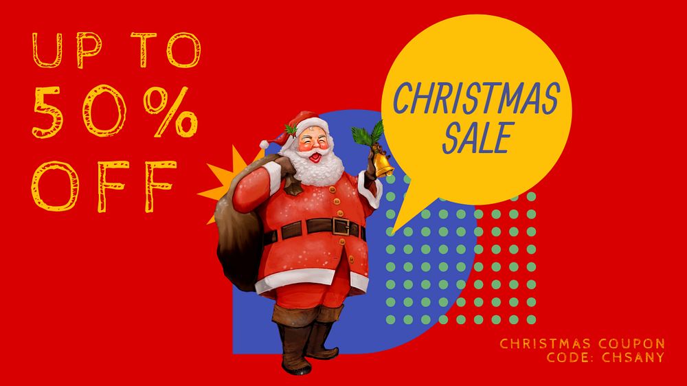 Christmas sale  blog banner template, editable text