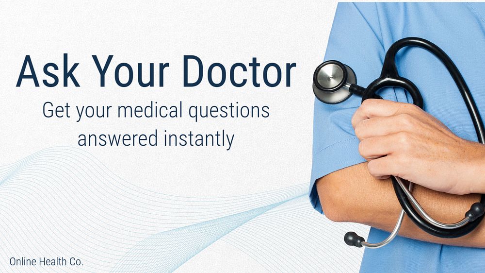 Ask your doctor blog banner template, editable text