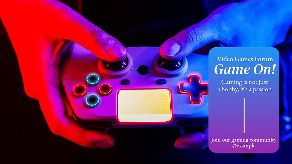 Video games  blog banner template, editable text