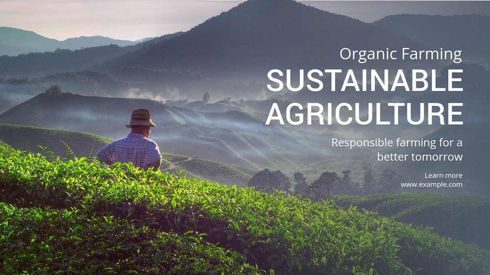 Sustainable agriculture blog banner template, editable text