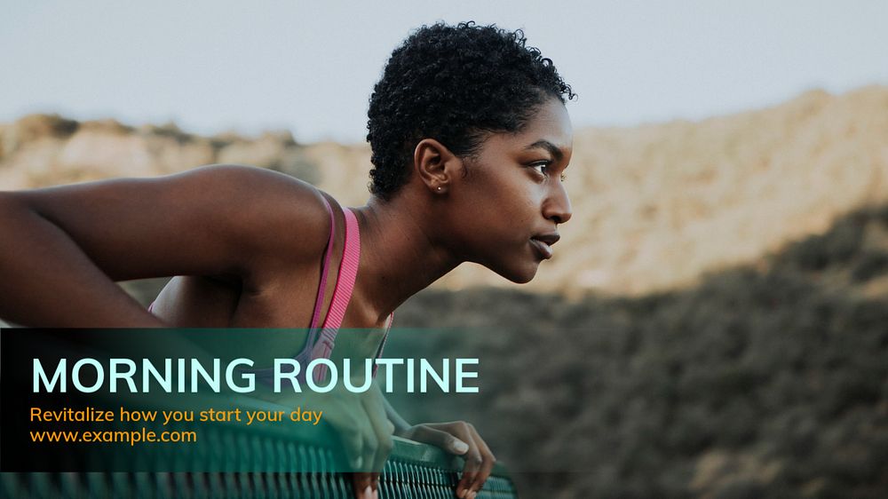 Morning routine  blog banner template, editable text