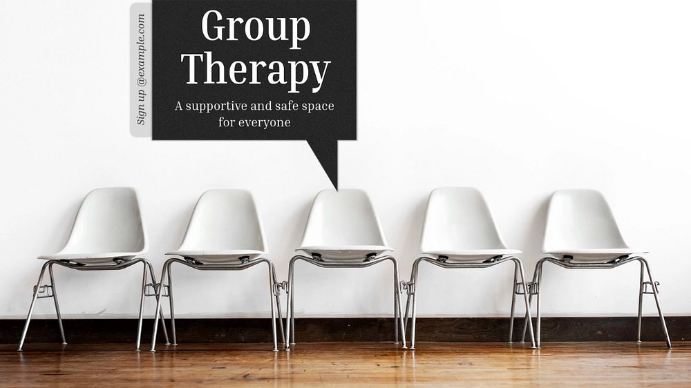 Group therapy  blog banner template, editable text