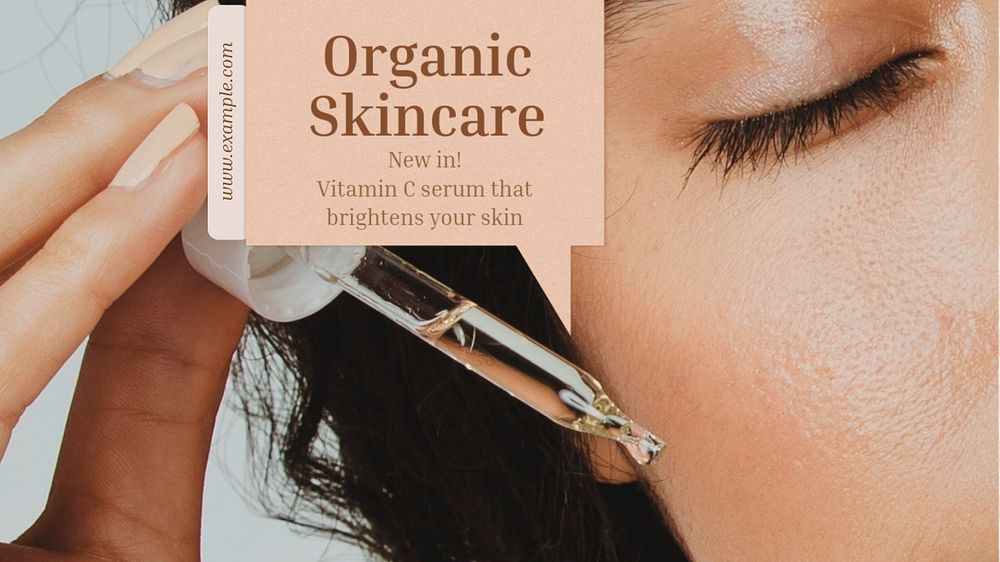 Organic skincare  blog banner template, editable text