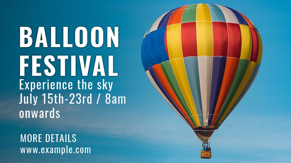 Balloon festival blog banner template, editable text