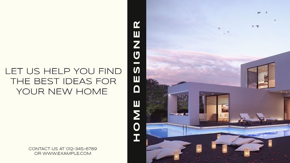 Home designer  blog banner template, editable text