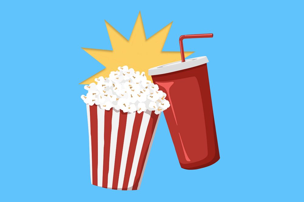 Movie popcorn, editable entertainment design