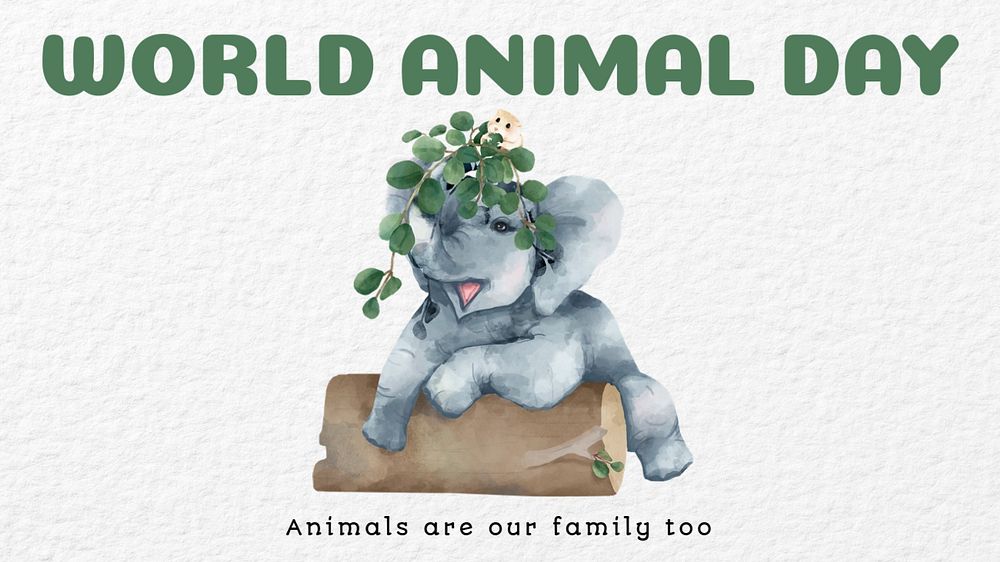 World animal day  blog banner template, editable text