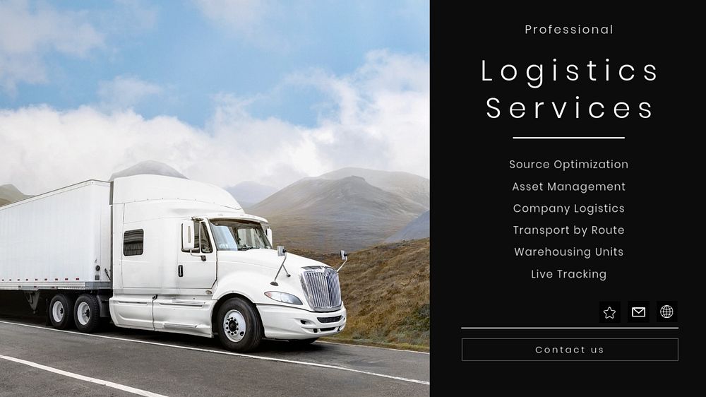 Logistic service blog banner template, editable design