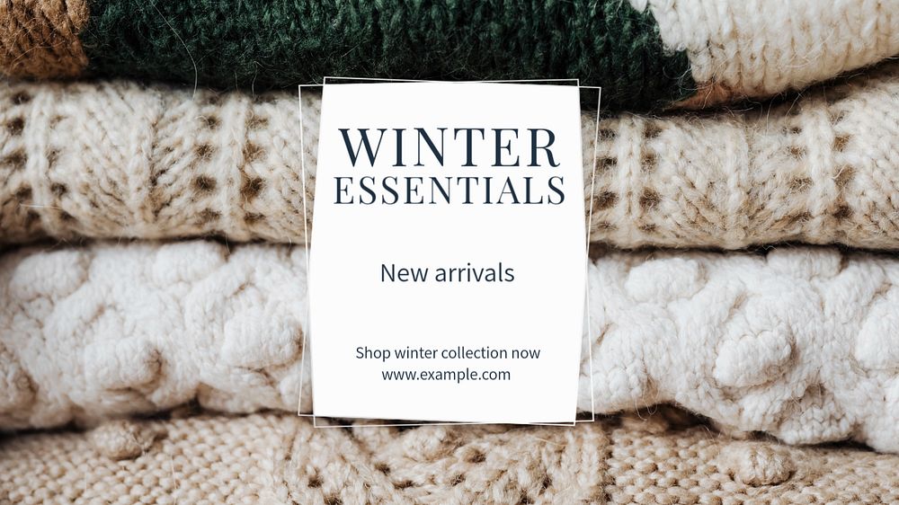 Winter essentials  blog banner template, editable text