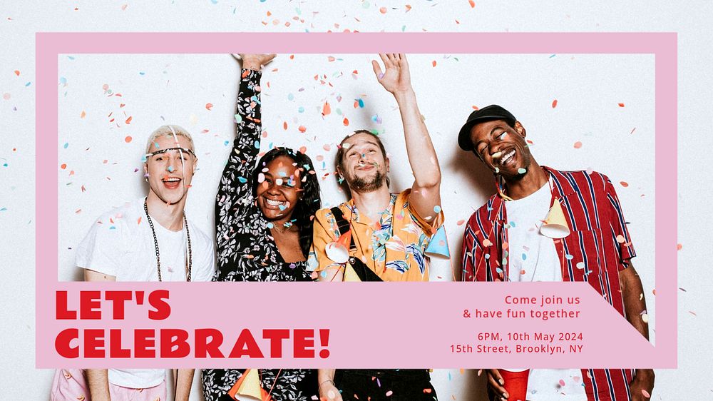 Let's celebrate! blog banner template, editable text