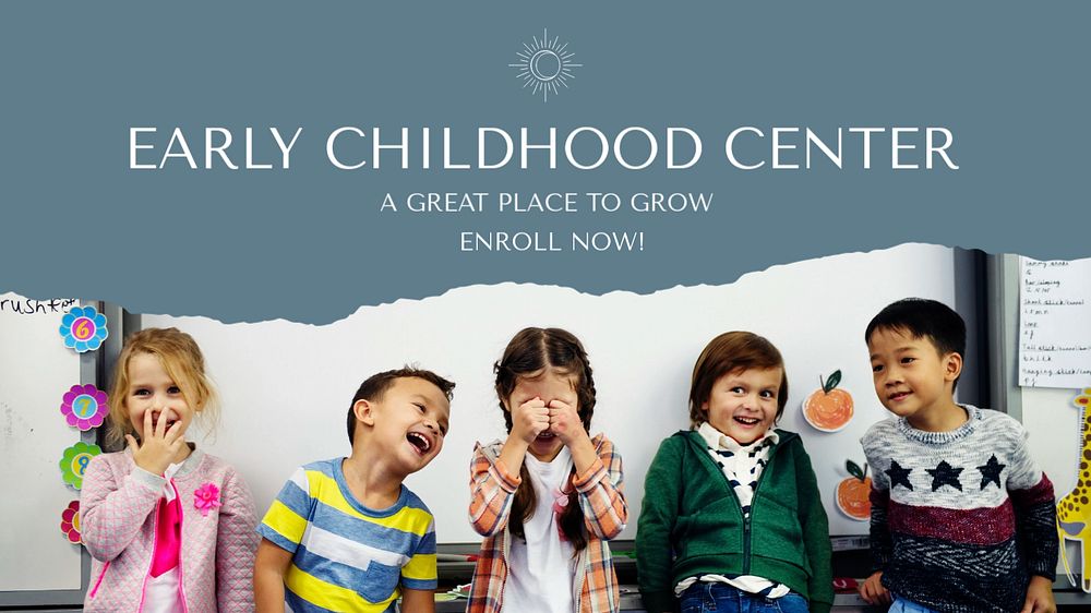 Nursery center blog banner template, editable text