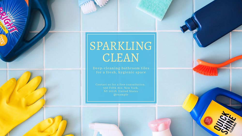 sparkling clean  blog banner template, editable text