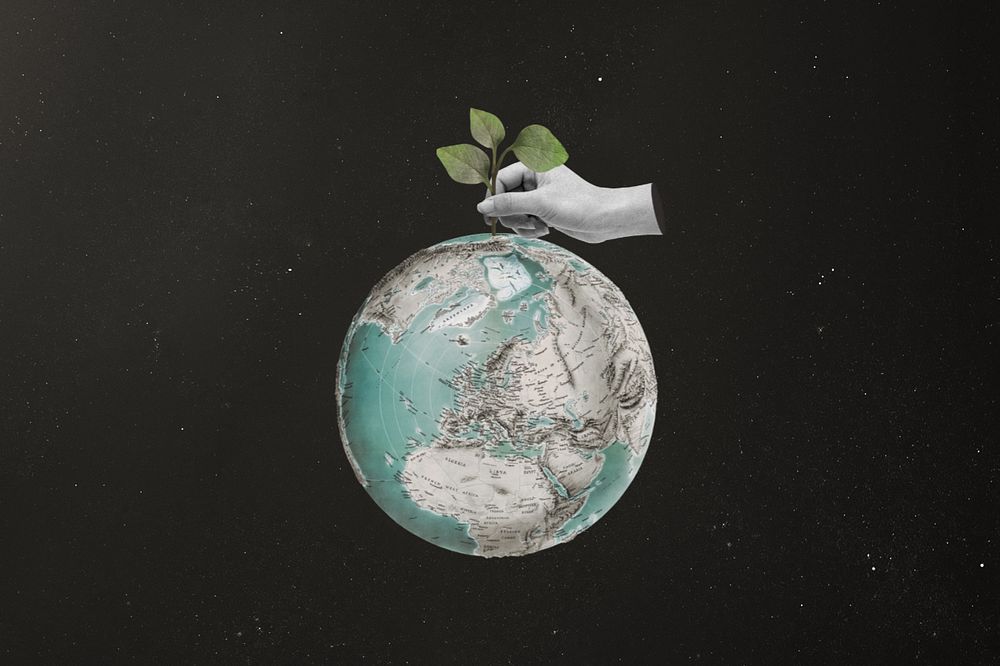 Planting on globe, environment editable remix