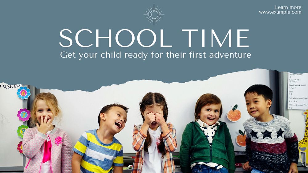 School time blog banner template, editable text