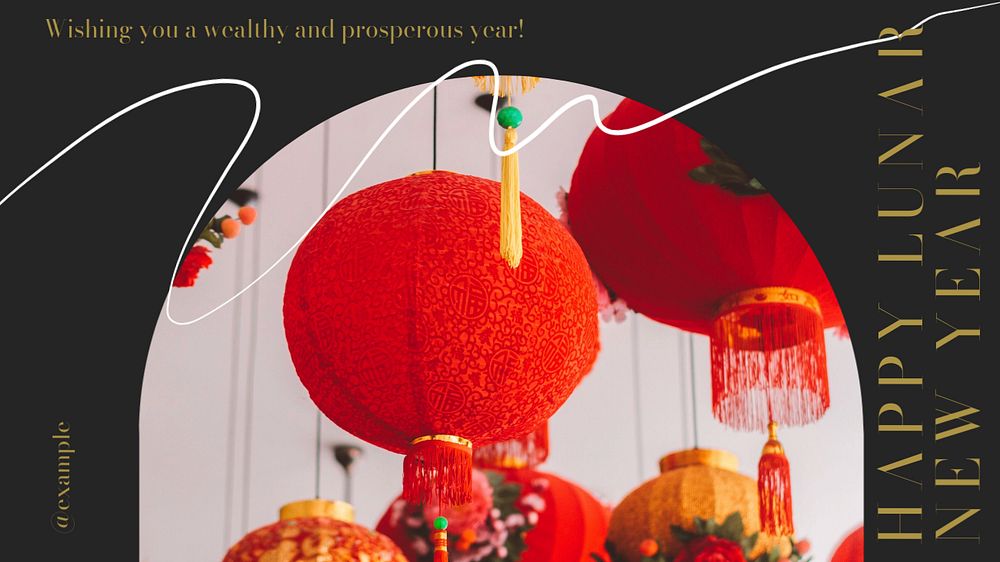 Lunar New Year  blog banner template, editable text