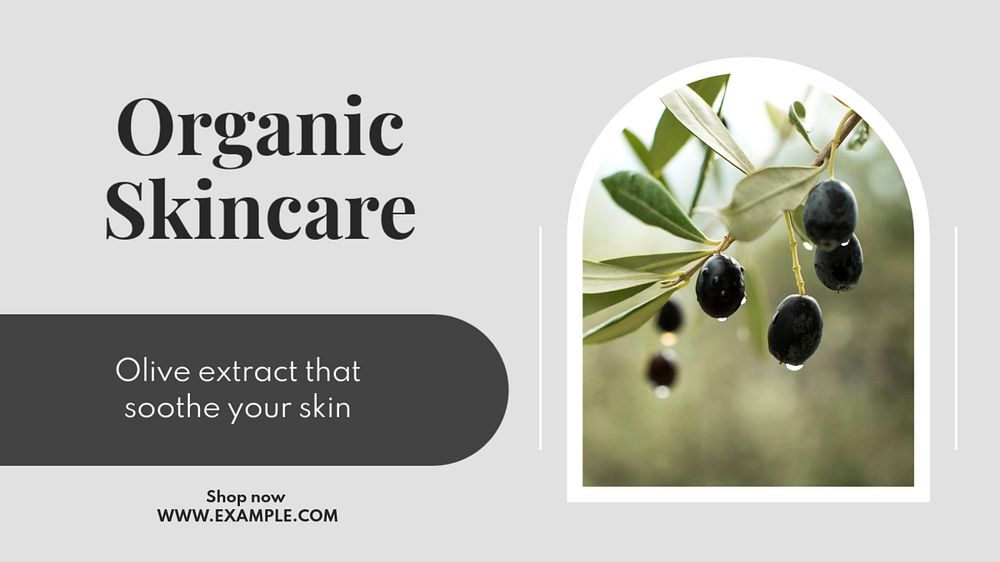 Organic skincare  blog banner template, editable text