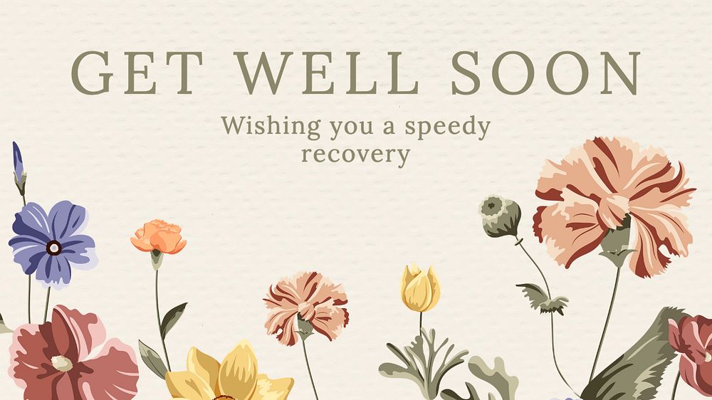 Get well soon  blog banner template, editable text