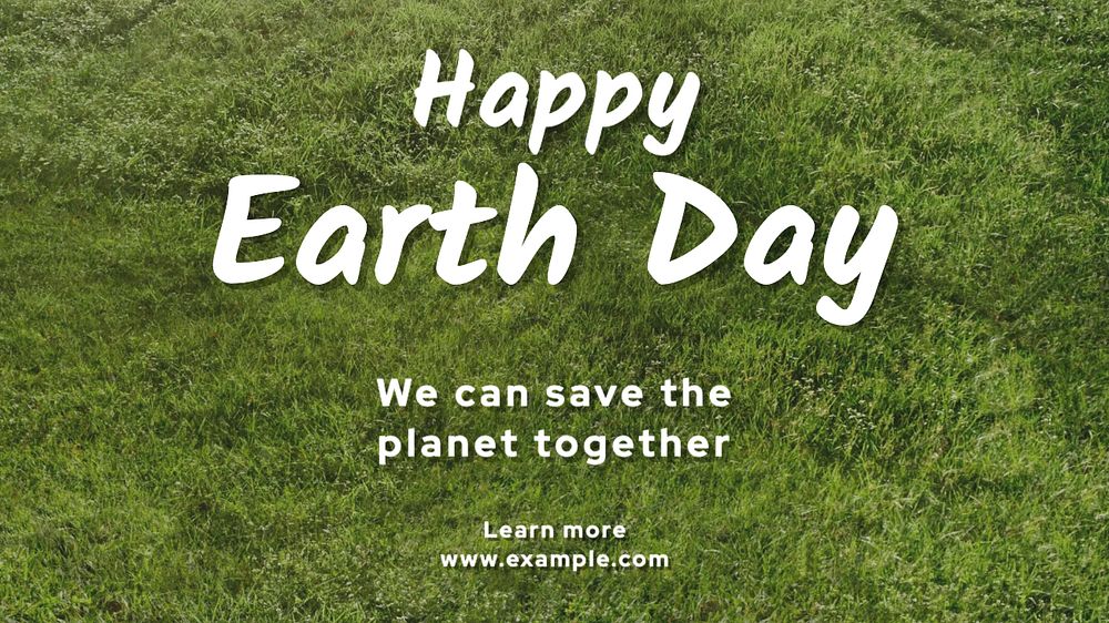 Happy earth day blog banner template, editable text