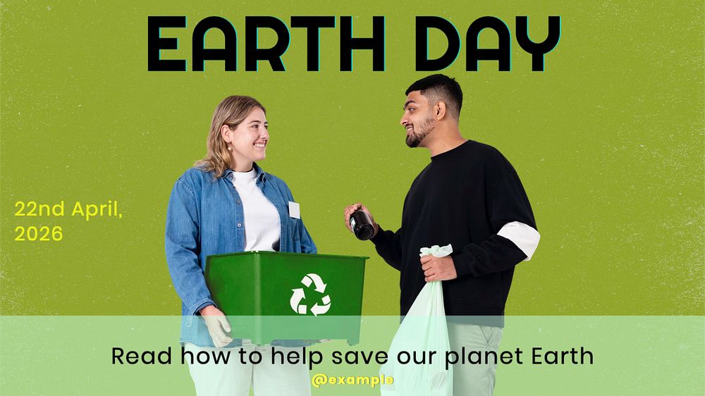 Earth Day blog banner template, editable text