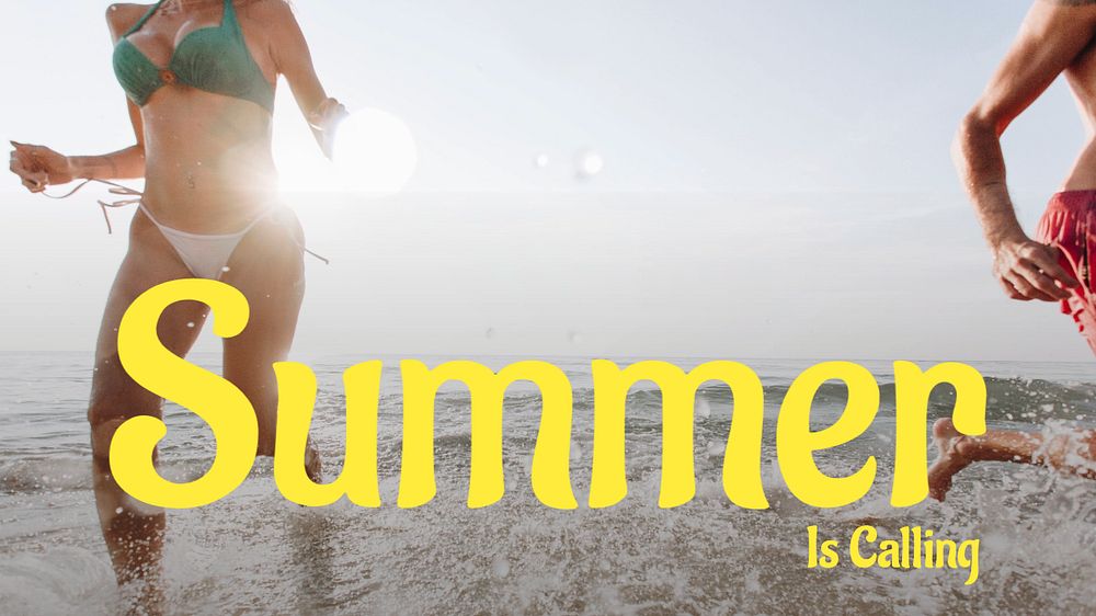 Summer blog banner template, editable text