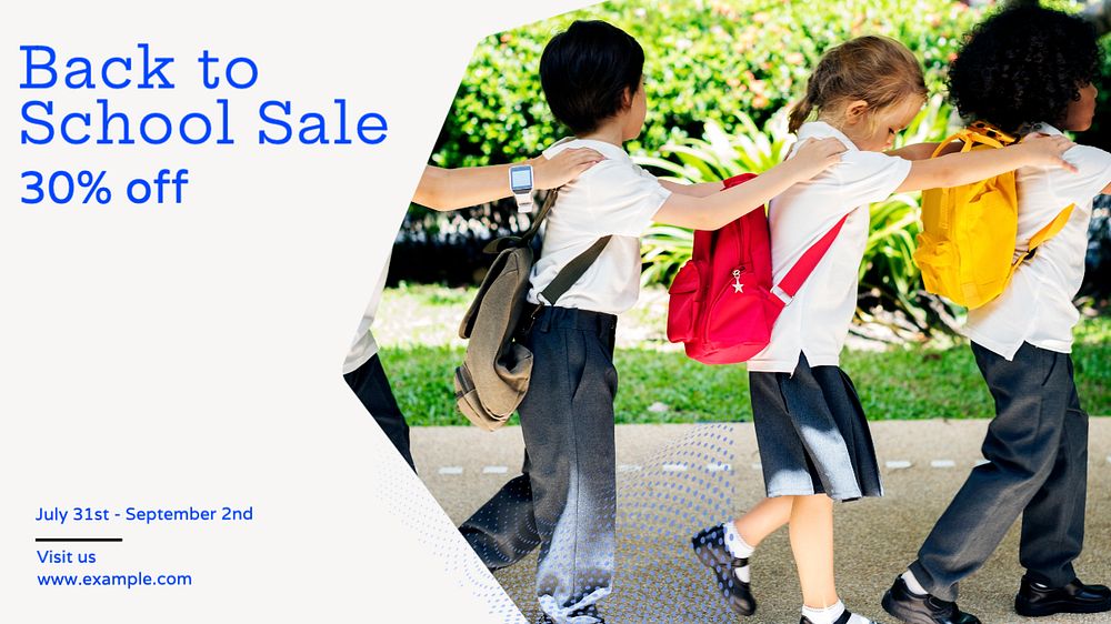 Back to school sale blog banner template, editable text