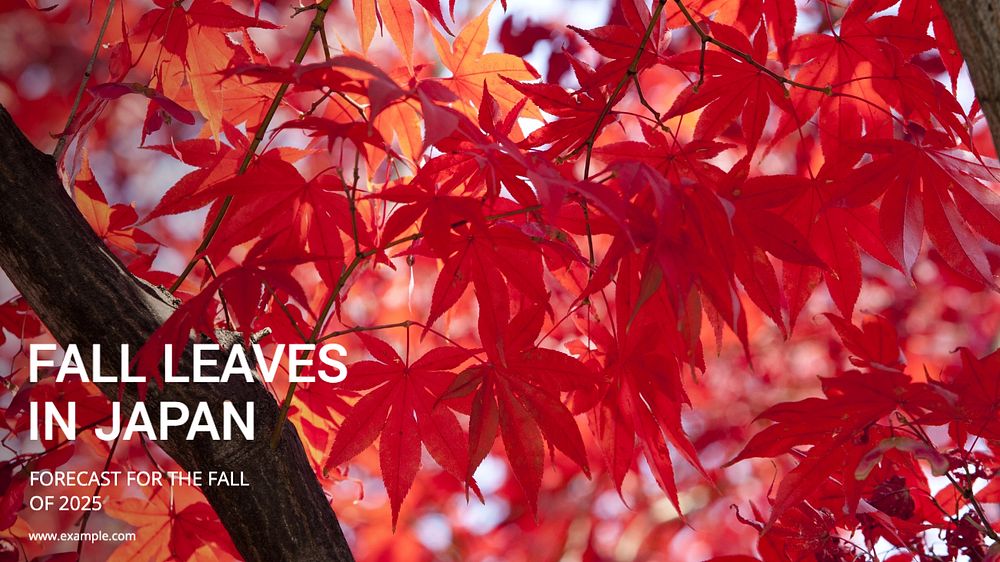 Japan fall leaves blog banner template, editable text