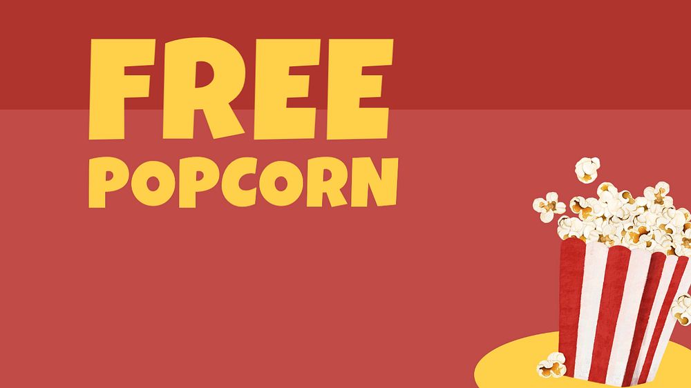 Free popcorn blog banner template, editable text