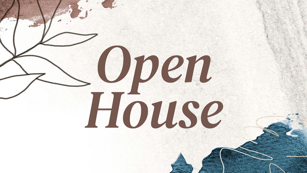 Open house blog banner template, editable text