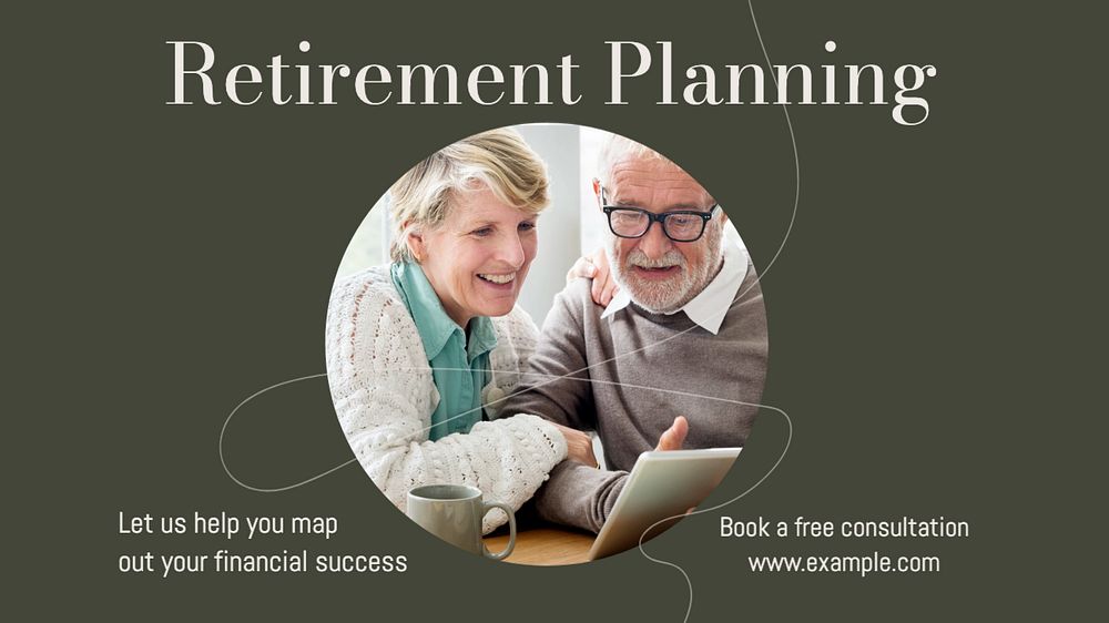 Retirement planning blog banner template, editable text