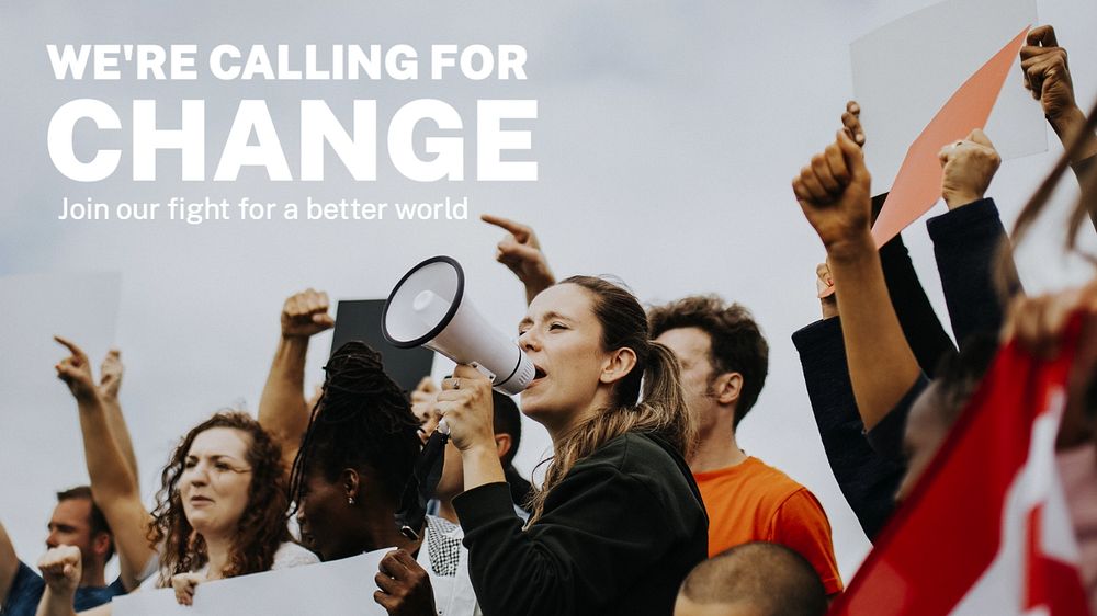 Change & better world blog banner template, editable text