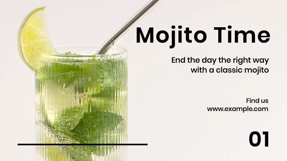 Mojito time blog banner template, editable text