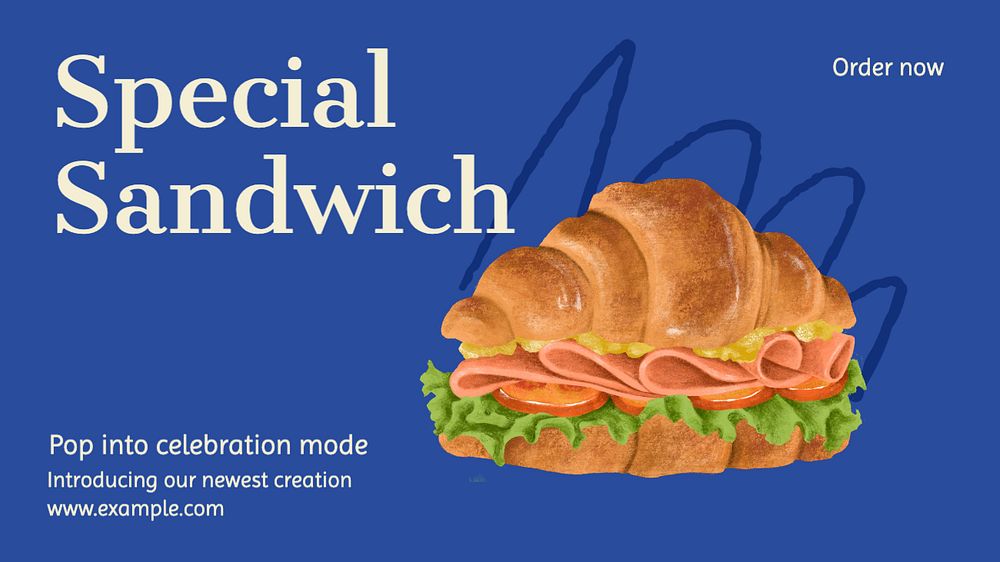 Special sandwich blog banner template, editable text