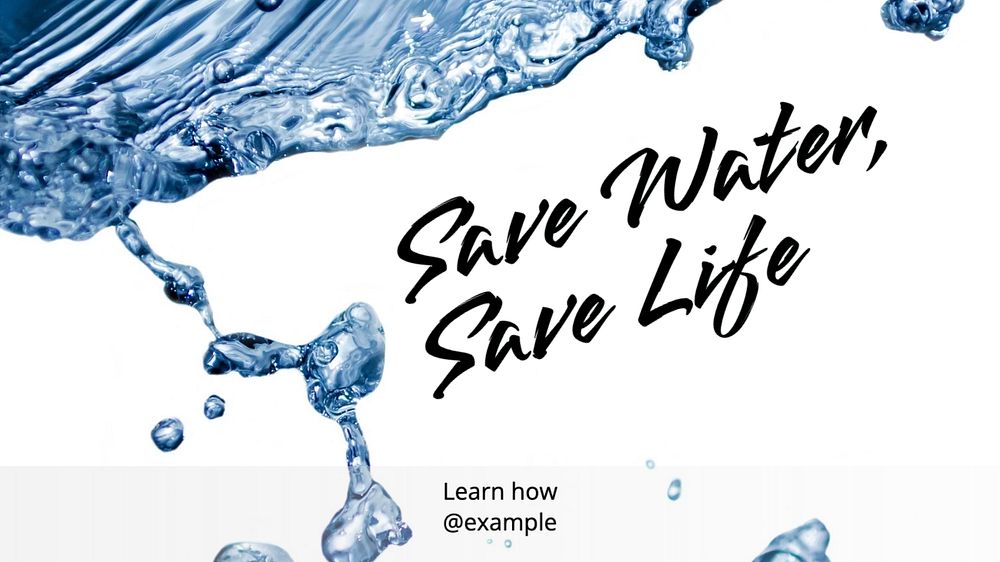 Save water blog banner template, editable text