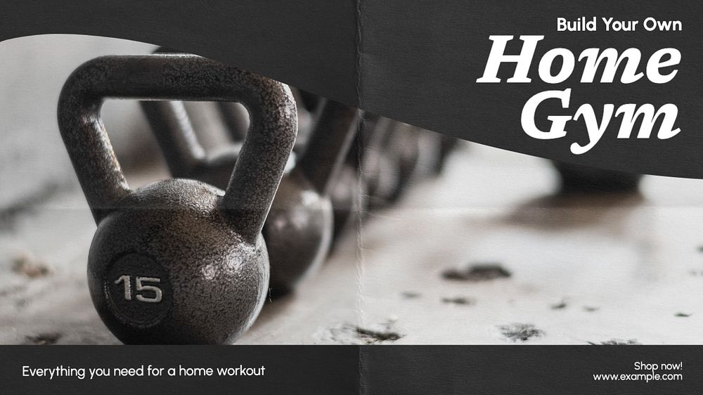 Home gym  blog banner template, editable text