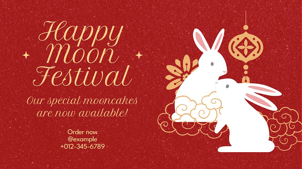 Moon festival blog banner template, editable text