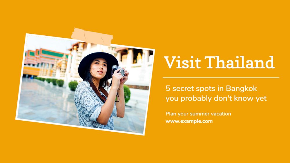 Visit Thailand  blog banner template, editable text